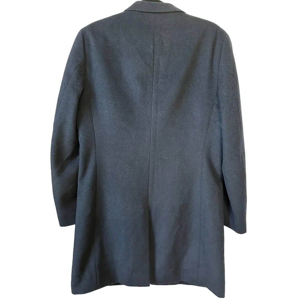 TNGT Today 'N Going On Tomorrow Mens Chester Wool Blend Long Navy Coat - Picture 2 of 9